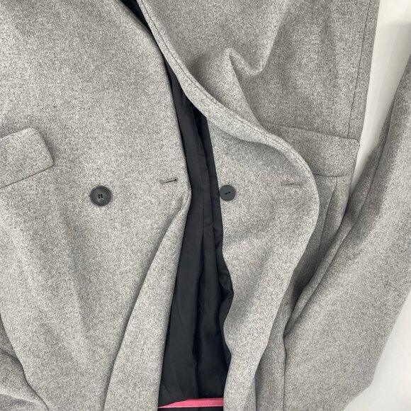 Zara Womens Small Gray Coat Double Breast Long Old Money Preppy Trench Coat - Picture 10 of 12
